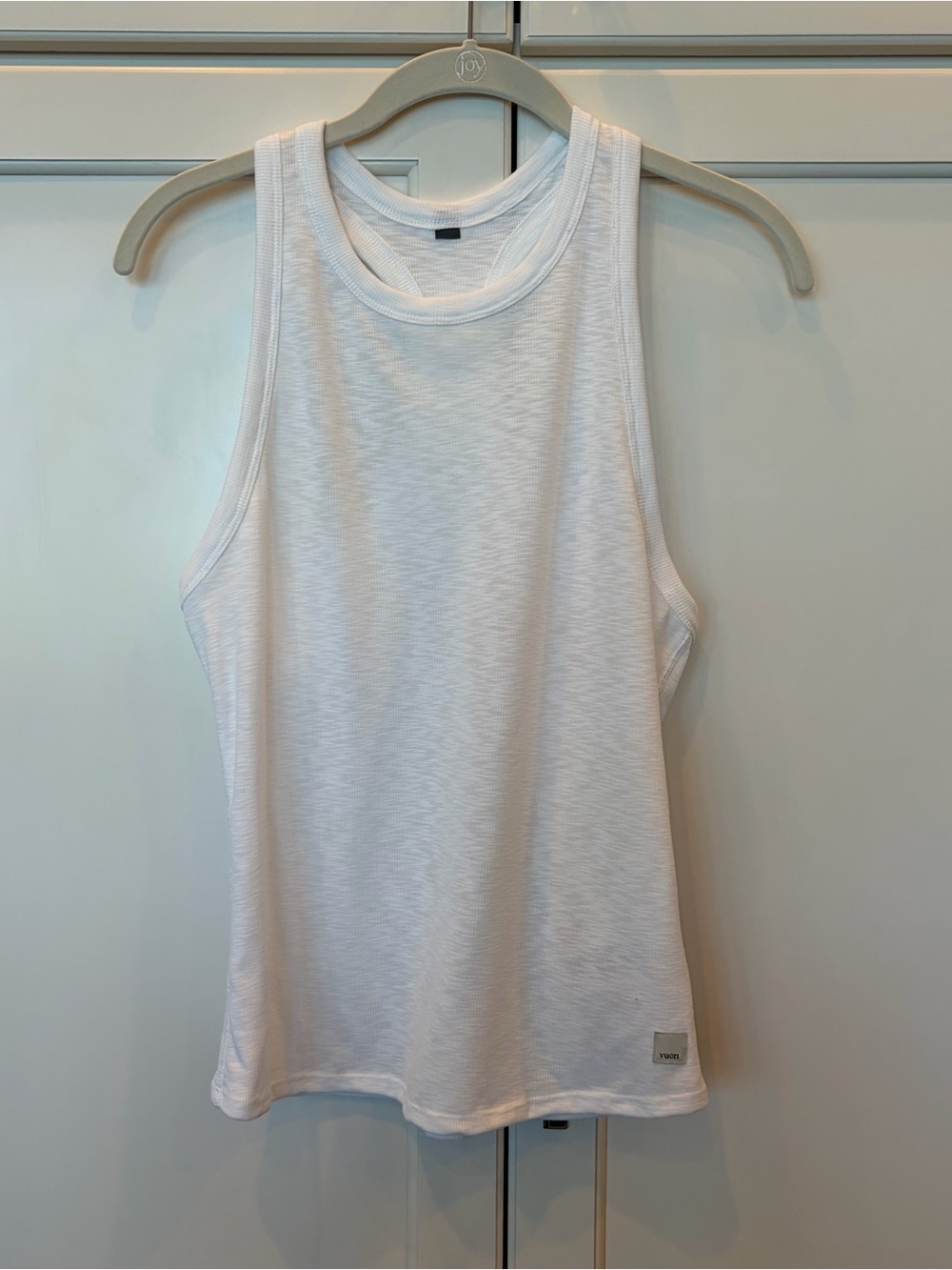 Vuori White Ribbed Tank Top